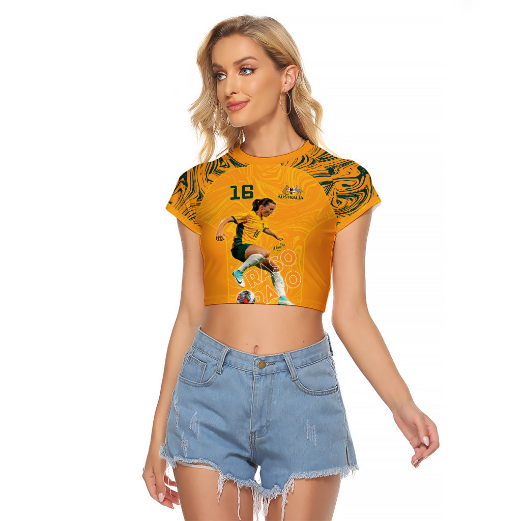Hayley Raso Australia Matildas Raglan Cropped T Shirt