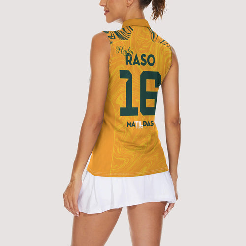 Hayley Raso Australia Matildas Women Sleeveless Polo Shirt