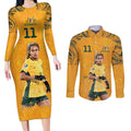 Mary Fowler Australian Matildas Couples Matching Long Sleeve Bodycon Dress and Long Sleeve Button Shirt