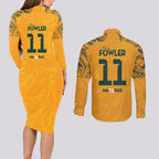 Mary Fowler Australian Matildas Couples Matching Long Sleeve Bodycon Dress and Long Sleeve Button Shirt