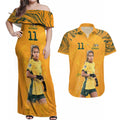 Mary Fowler Australian Matildas Couples Matching Off Shoulder Maxi Dress and Hawaiian Shirt