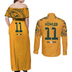 Mary Fowler Australian Matildas Couples Matching Off Shoulder Maxi Dress and Long Sleeve Button Shirt