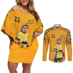 Mary Fowler Australian Matildas Couples Matching Off Shoulder Short Dress and Long Sleeve Button Shirt