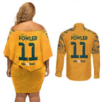 Mary Fowler Australian Matildas Couples Matching Off Shoulder Short Dress and Long Sleeve Button Shirt