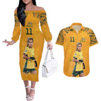 Mary Fowler Australian Matildas Couples Matching Off The Shoulder Long Sleeve Dress and Hawaiian Shirt