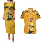 Mary Fowler Australian Matildas Couples Matching Puletasi and Hawaiian Shirt