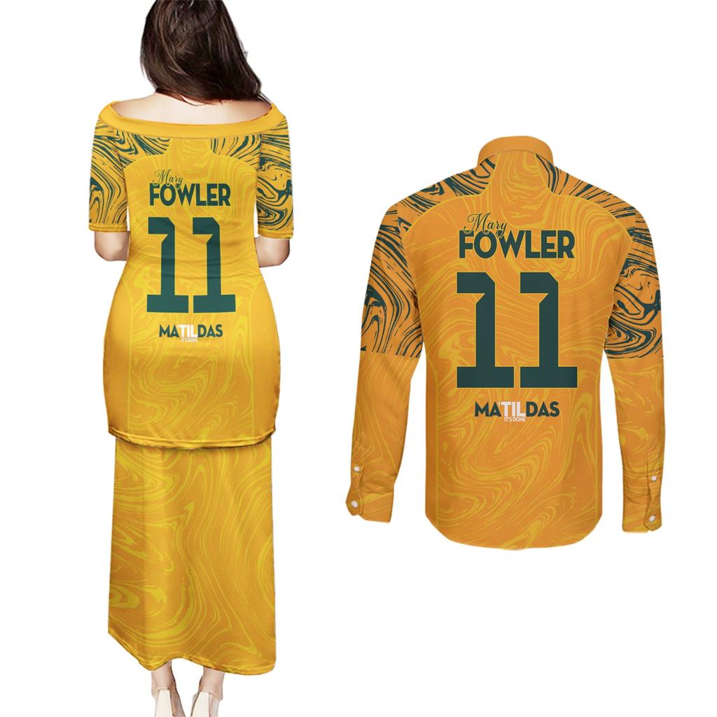 Mary Fowler Australian Matildas Couples Matching Puletasi and Long Sleeve Button Shirt