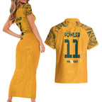 Mary Fowler Australian Matildas Couples Matching Short Sleeve Bodycon Dress and Hawaiian Shirt