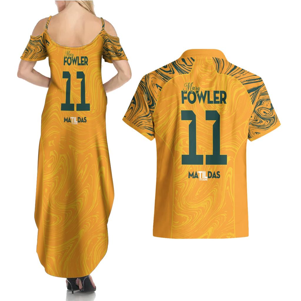 Mary Fowler Australian Matildas Couples Matching Summer Maxi Dress and Hawaiian Shirt