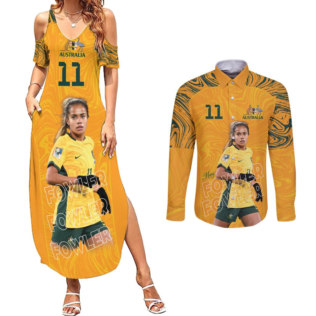 Mary Fowler Australian Matildas Couples Matching Summer Maxi Dress and Long Sleeve Button Shirt