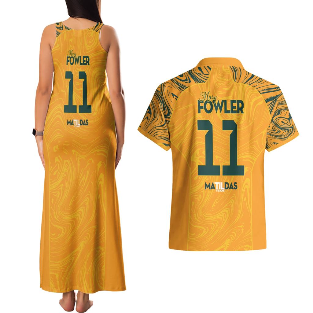 Mary Fowler Australian Matildas Couples Matching Tank Maxi Dress and Hawaiian Shirt