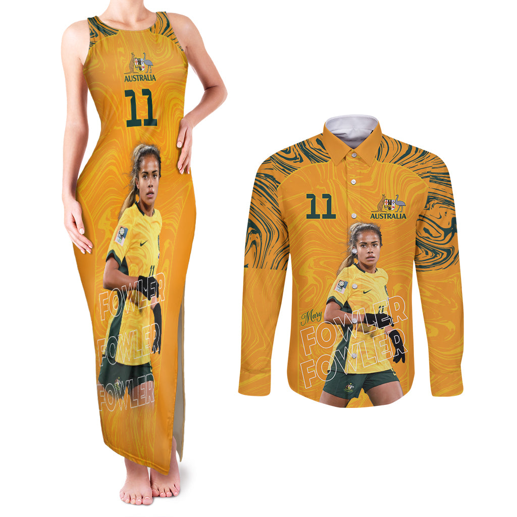 Mary Fowler Australian Matildas Couples Matching Tank Maxi Dress and Long Sleeve Button Shirt