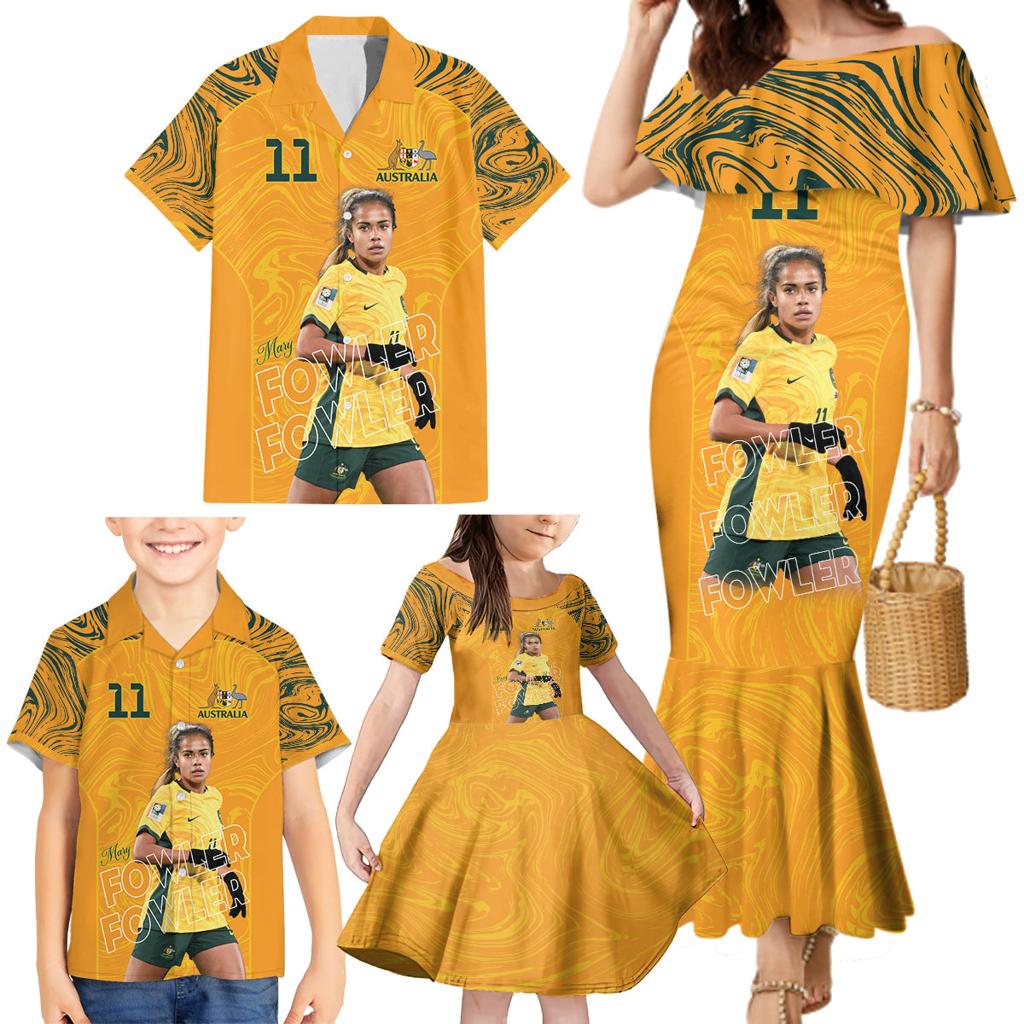 Mary Fowler Australian Matildas Family Matching Mermaid Dress and Hawaiian Shirt