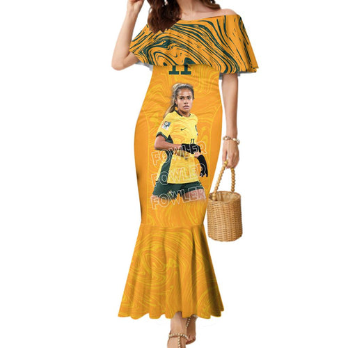Mary Fowler Australian Matildas Family Matching Mermaid Dress and Hawaiian Shirt