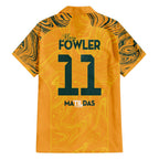 Mary Fowler Australian Matildas Family Matching Off The Shoulder Long Sleeve Dress and Hawaiian Shirt