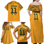 Mary Fowler Australian Matildas Family Matching Off Shoulder Maxi Dress and Hawaiian Shirt