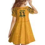 Mary Fowler Australian Matildas Family Matching Off Shoulder Short Dress and Hawaiian Shirt