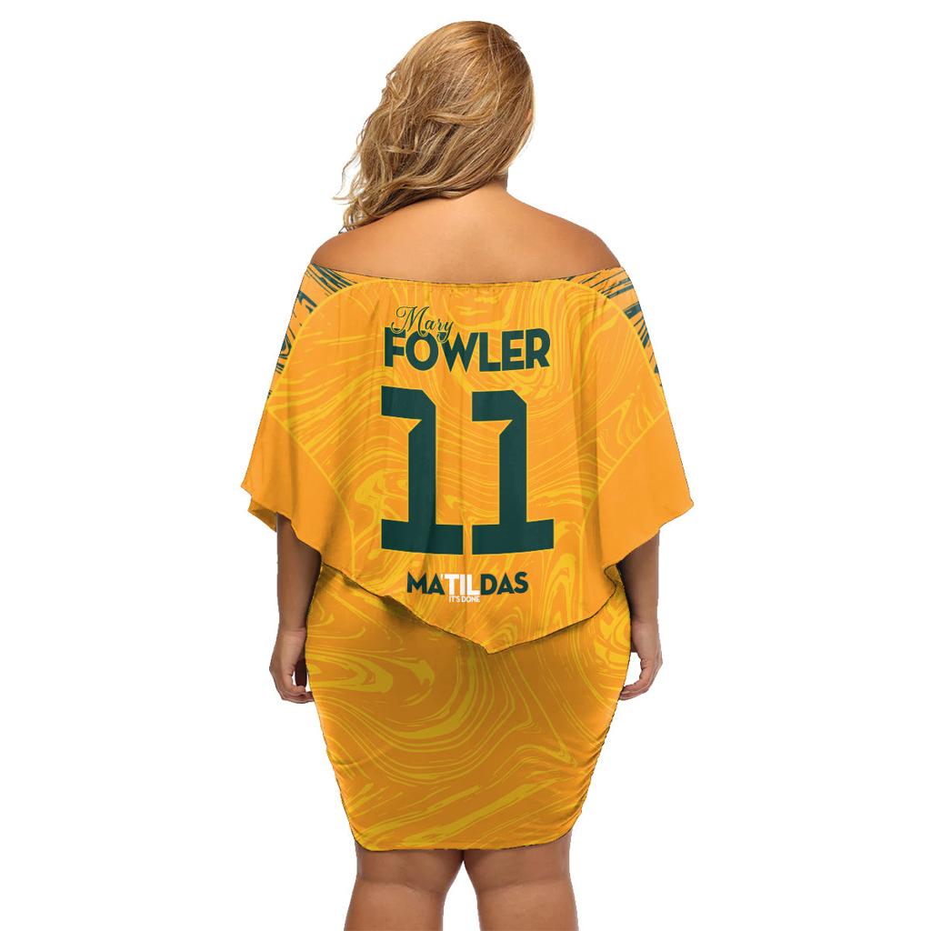 Mary Fowler Australian Matildas Family Matching Off Shoulder Short Dress and Hawaiian Shirt