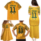 Mary Fowler Australian Matildas Family Matching Puletasi and Hawaiian Shirt