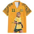 Mary Fowler Australian Matildas Family Matching Short Sleeve Bodycon Dress and Hawaiian Shirt
