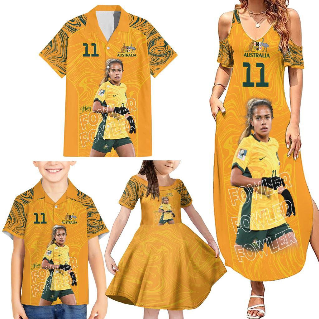 Mary Fowler Australian Matildas Family Matching Summer Maxi Dress and Hawaiian Shirt