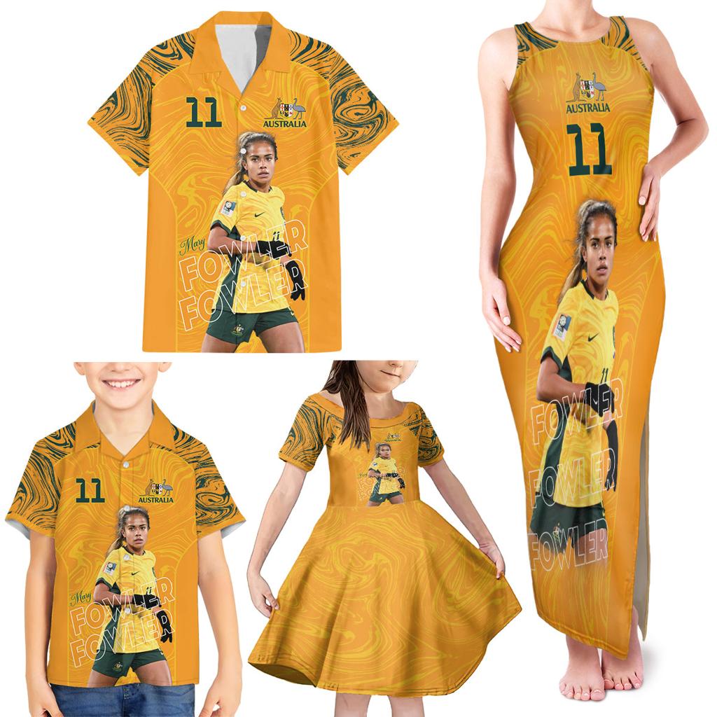 Mary Fowler Australian Matildas Family Matching Tank Maxi Dress and Hawaiian Shirt