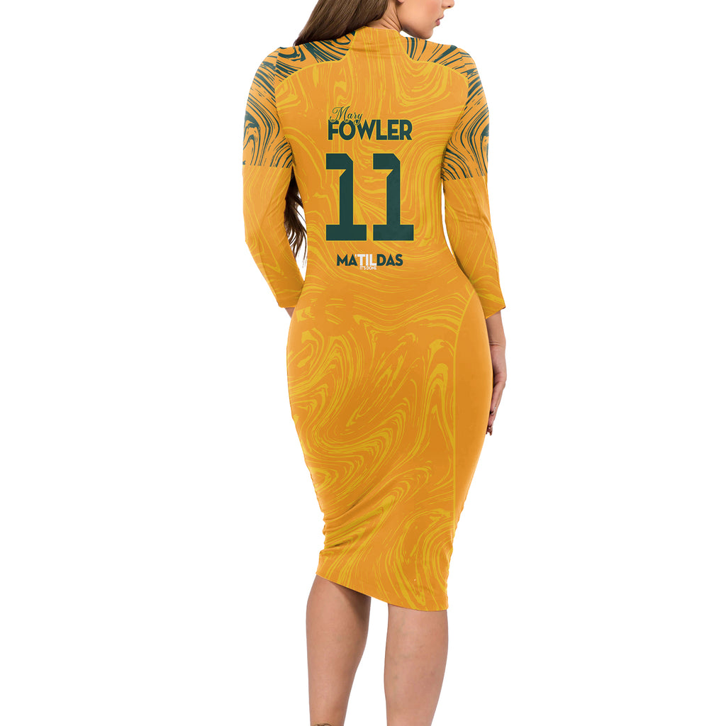 Mary Fowler Australian Matildas Long Sleeve Bodycon Dress