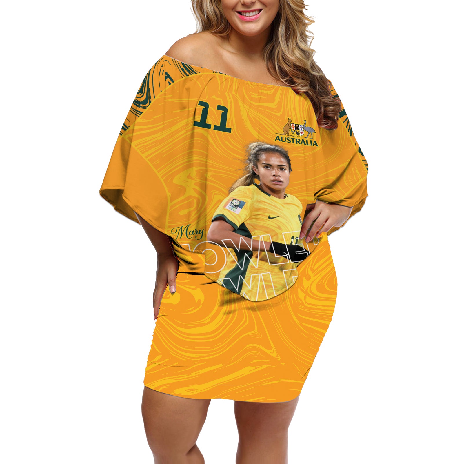 Mary Fowler Australian Matildas Off Shoulder Short Dress