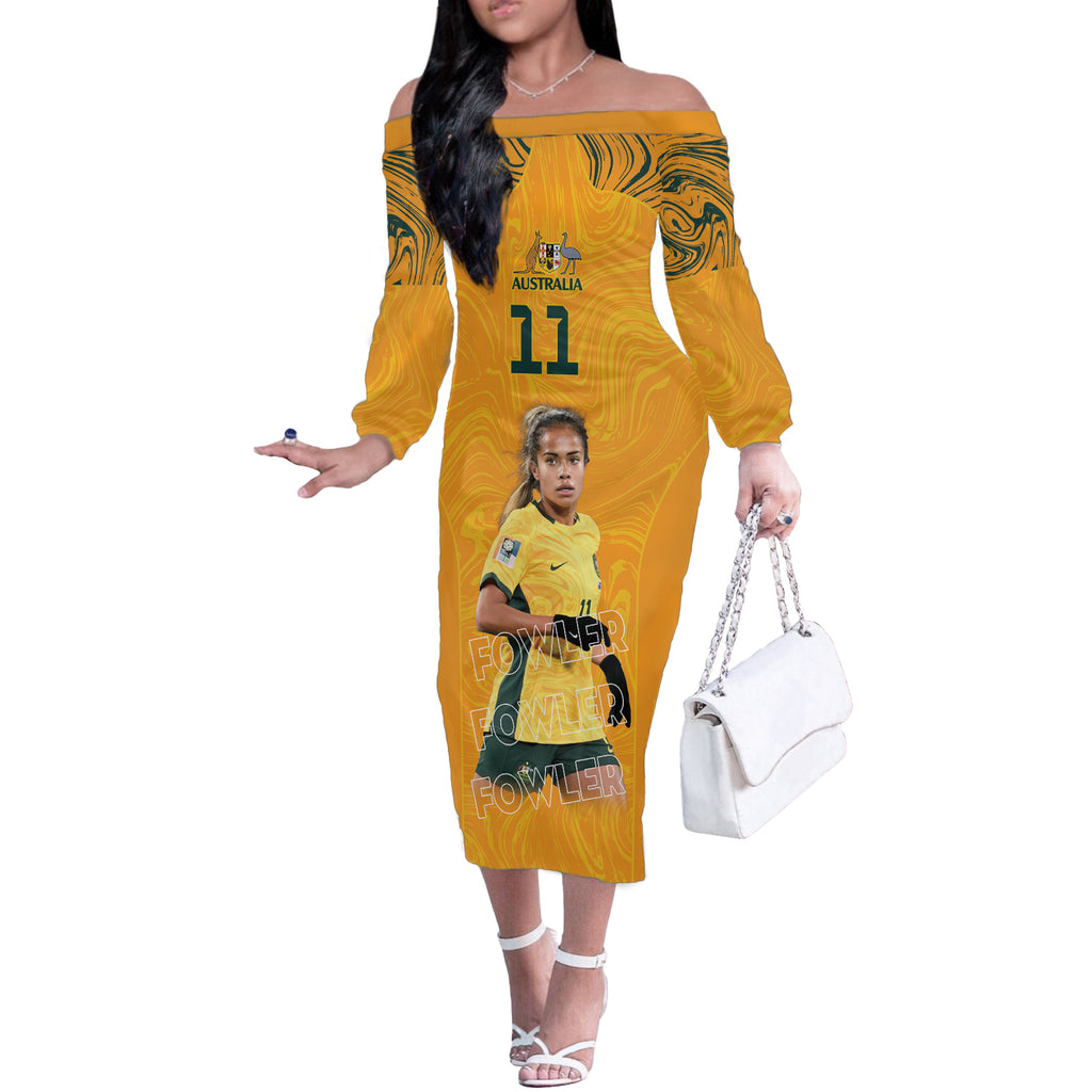 Mary Fowler Australian Matildas Off The Shoulder Long Sleeve Dress