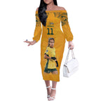 Mary Fowler Australian Matildas Off The Shoulder Long Sleeve Dress