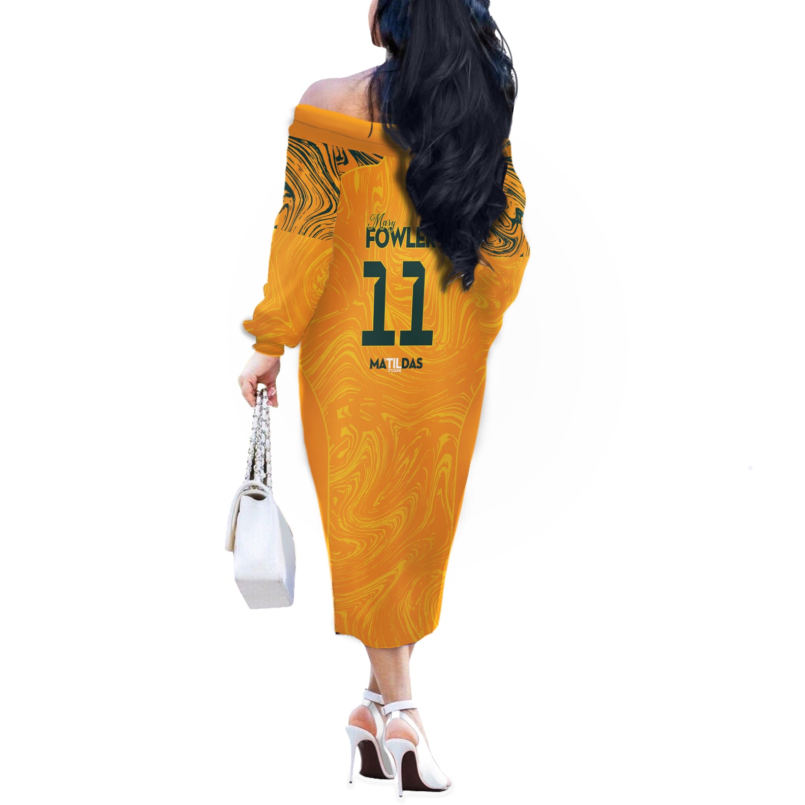 Mary Fowler Australian Matildas Off The Shoulder Long Sleeve Dress
