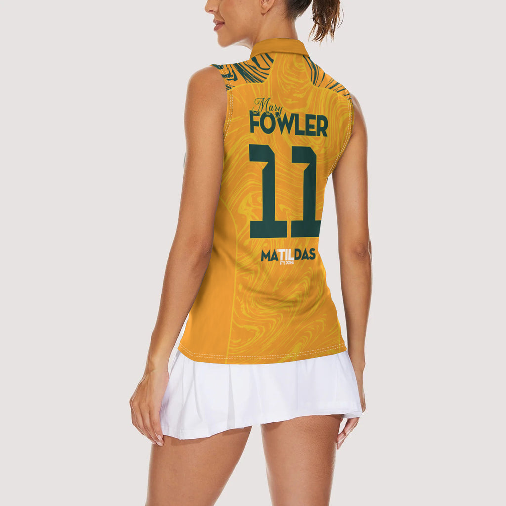 Mary Fowler Australian Matildas Women Sleeveless Polo Shirt
