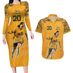 Sam Kerr Australia Matildas Couples Matching Long Sleeve Bodycon Dress and Hawaiian Shirt
