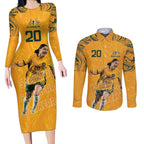 Sam Kerr Australia Matildas Couples Matching Long Sleeve Bodycon Dress and Long Sleeve Button Shirt