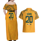 Sam Kerr Australia Matildas Couples Matching Off Shoulder Maxi Dress and Hawaiian Shirt