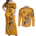 Sam Kerr Australia Matildas Couples Matching Off Shoulder Maxi Dress and Long Sleeve Button Shirt