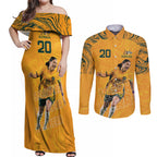 Sam Kerr Australia Matildas Couples Matching Off Shoulder Maxi Dress and Long Sleeve Button Shirt