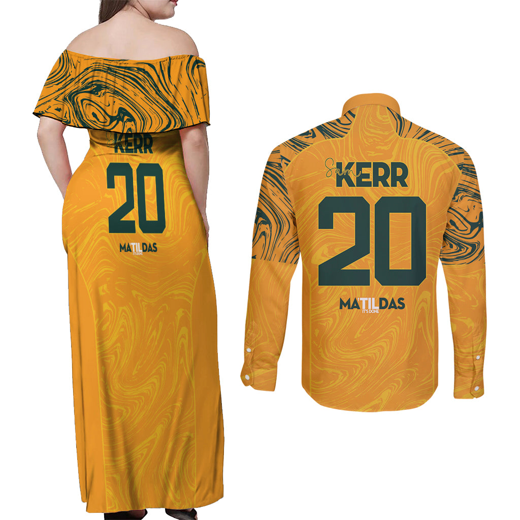 Sam Kerr Australia Matildas Couples Matching Off Shoulder Maxi Dress and Long Sleeve Button Shirt