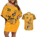 Sam Kerr Australia Matildas Couples Matching Off Shoulder Short Dress and Hawaiian Shirt