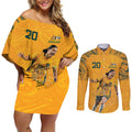 Sam Kerr Australia Matildas Couples Matching Off Shoulder Short Dress and Long Sleeve Button Shirt