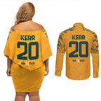 Sam Kerr Australia Matildas Couples Matching Off Shoulder Short Dress and Long Sleeve Button Shirt