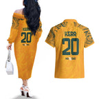 Sam Kerr Australia Matildas Couples Matching Off The Shoulder Long Sleeve Dress and Hawaiian Shirt
