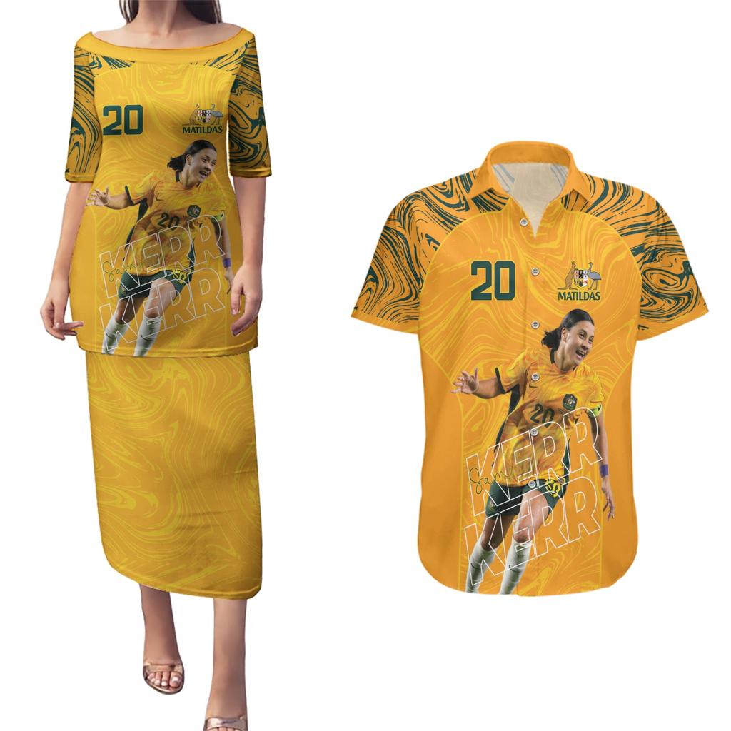 Sam Kerr Australia Matildas Couples Matching Puletasi and Hawaiian Shirt