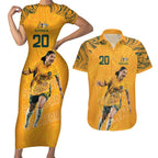 Sam Kerr Australia Matildas Couples Matching Short Sleeve Bodycon Dress and Hawaiian Shirt