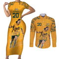 Sam Kerr Australia Matildas Couples Matching Short Sleeve Bodycon Dress and Long Sleeve Button Shirt