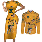 Sam Kerr Australia Matildas Couples Matching Short Sleeve Bodycon Dress and Long Sleeve Button Shirt