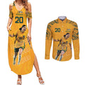 Sam Kerr Australia Matildas Couples Matching Summer Maxi Dress and Long Sleeve Button Shirt