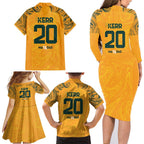 Sam Kerr Australia Matildas Family Matching Long Sleeve Bodycon Dress and Hawaiian Shirt