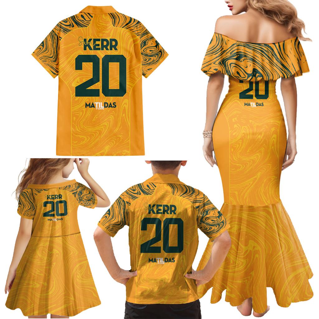 Sam Kerr Australia Matildas Family Matching Mermaid Dress and Hawaiian Shirt