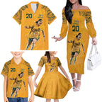 Sam Kerr Australia Matildas Family Matching Off The Shoulder Long Sleeve Dress and Hawaiian Shirt